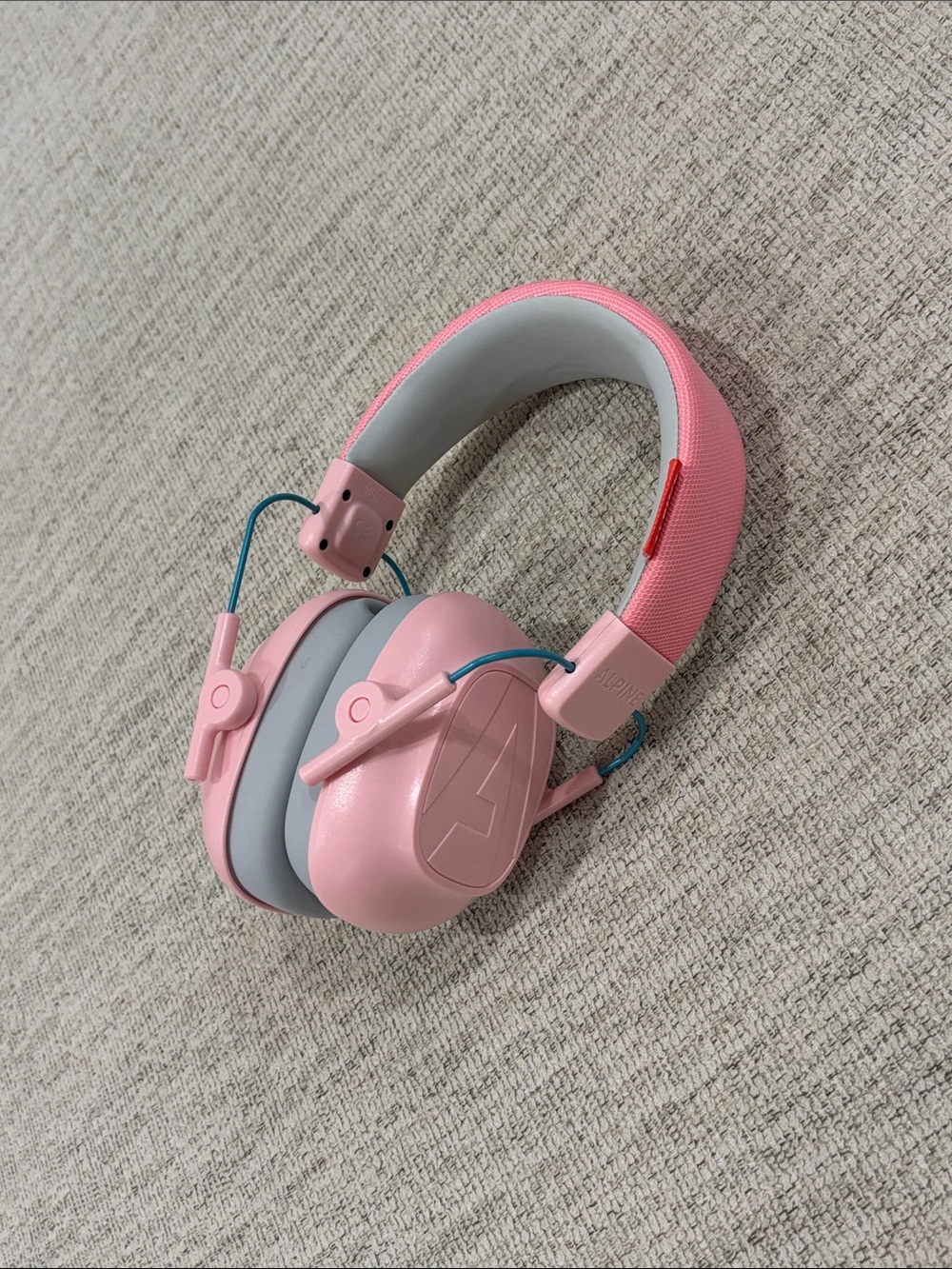 Alpine Pink and Light Gray Kids Over-Ear kids ear protection.